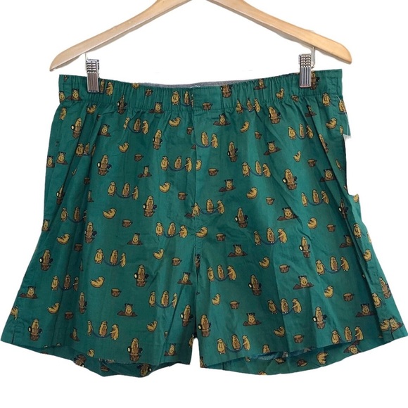 NWT JCrew Beaver Theme, Green Boxer Shorts, Large - Picture 1 of 5